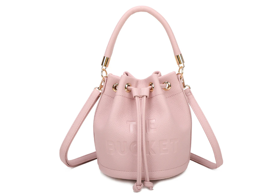 Sac seau  Gallantry – Simili cuir noir grainé, anse élégante & bandoulière réglable