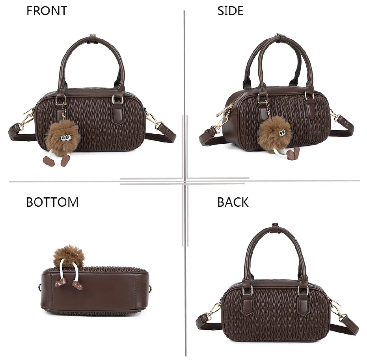 Sac bowling compact avec porte-clés fantaisie